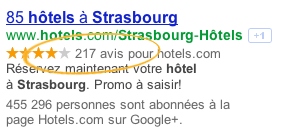 Avis dans la SERP