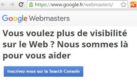 Inscription au service Google Search Console