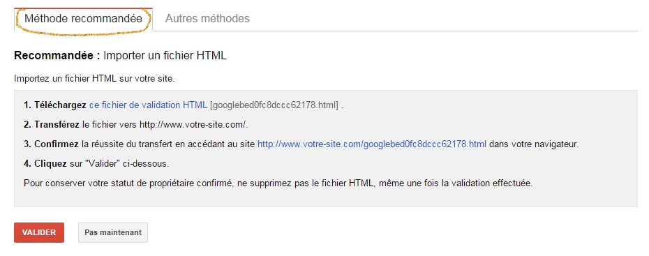 Méthode avec fichier HTML